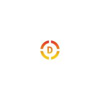 concetto di design della lettera logo cerchio d in colori sfumati vettore