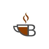 tazza di caffè icona design lettera b logo concept vettore