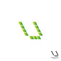 lettera u logo quadrato icona concept design vettore