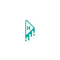 logotipo della lettera h nel concetto di design di colore verde vettore