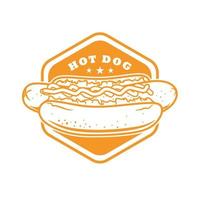 concetto di logo del negozio di hot dog vettore