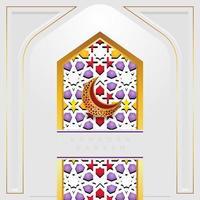 elegante modello di sfondo ramadan kareem con mosaico colorato ornamentale vettore