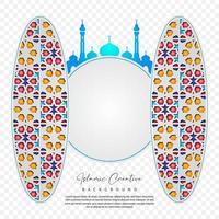 design elegante del cancello della moschea. sfondo creativo islamico vettore