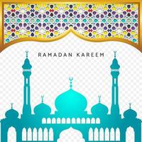 sfondo ramadan kareem con mosaico islamico e vettore moschea