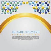 design elegante del cancello della moschea. sfondo creativo islamico con mosaico islamico e vettore moschea