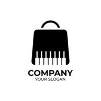 design del logo del negozio di musica vettore