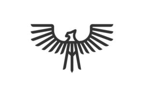 vettore di progettazione del logo del monogramma dell'uccello della fenice del falco dell'aquila americana forte dell'annata