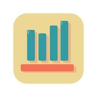 grafico statistico icona pulsante astratto su sfondo bianco - vettore