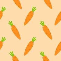 modello senza cuciture di carota. carota con foglie. mazzo di carote corretta alimentazione, prodotti agricoli, cibo vegano, dieta, prodotti dietetici design senza cuciture per la stampa su tessuto, carta. vettore