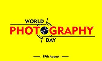 giornata mondiale della fotografia, design perfetto, illustrazione vettoriale e testo.