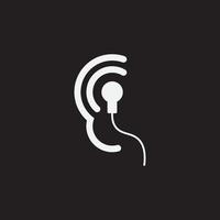 suono dell'udito dell'orecchio. logo auricolare. vettore