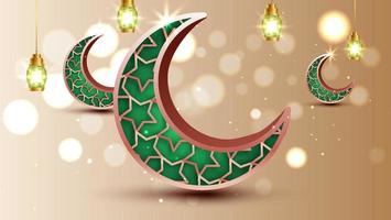 eid mubarak e ramadan kareem sfondo islamico con elemento vettore