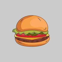illustrazione del fumetto dell'hamburger vettore