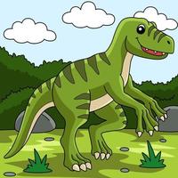 clipart colorate del fumetto del dinosauro del velociraptor vettore