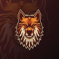 logo della squadra della mascotte del lupo di eSports vettore