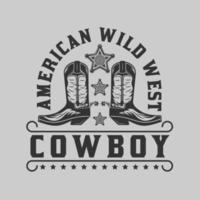 distintivo d'epoca dei cowboy del selvaggio west vettore