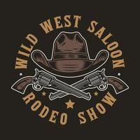 distintivo d'epoca dei cowboy del selvaggio west vettore