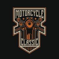 distintivo vintage moto custom vintage vettore