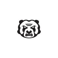 Illustrazione dell'icona del vettore del logo dell'emblema del giocatore di esport del panda arrabbiato