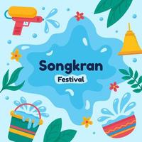 sfondo del festival dell'acqua di songkran vettore