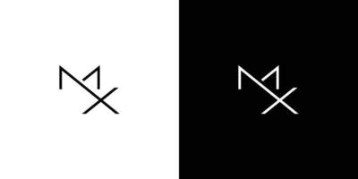 design moderno e sofisticato del logo della lettera mx delle iniziali vettore