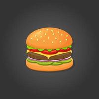 illustrazione vettoriale di hamburger delizioso e fresco.