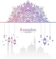 illustrazione islamica del fondo del ramadan kareem vettore