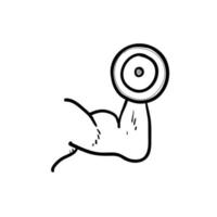 vettore di illustrazione del manubrio sollevato a mano doodle disegnato a mano