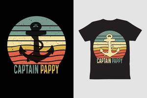 design della maglietta del capitano pappy-papà. vettore