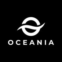 design moderno del logo dell'oceano e del sole dell'onda vettore