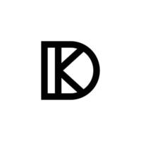 design del logo lettera dk o kd vettore