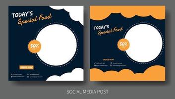 il pacchetto di modelli di post sui social media di cibo speciale di oggi vettore