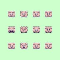 simpatico pacchetto emoji emoticon maiale