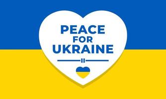 pace per l'ucraina con la bandiera dell'ucraina a forma di cuore. supportare il disegno vettoriale dell'Ucraina.