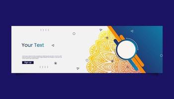 sfondo ornato di mandala per il business banner web vettore