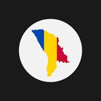 sagoma mappa moldova con bandiera su sfondo bianco vettore