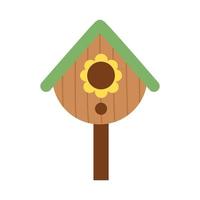 illustrazione vettoriale di cartone animato birdhouse isolato su sfondo bianco.