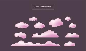 cartone animato nuvole collezione set sfondo piatto gradiente illustrazione vettoriale carta da parati elemento segno