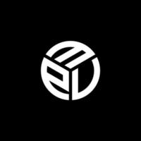 mpu lettera logo design su sfondo nero. mpu creative iniziali lettera logo concept. disegno della lettera mpu. vettore