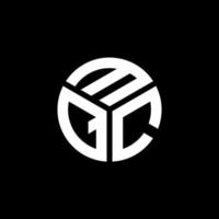 design del logo della lettera mqc su sfondo nero. concetto di logo della lettera di iniziali creative mqc. disegno della lettera mqc. vettore