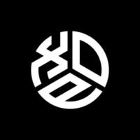 xop lettera logo design su sfondo nero. xop creative iniziali lettera logo concept. disegno della lettera xop. vettore