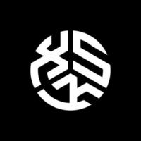 xsk lettera logo design su sfondo nero. xsk creative iniziali lettera logo concept. disegno della lettera xsk. vettore
