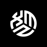 xmz lettera logo design su sfondo nero. xmz creative iniziali lettera logo concept. disegno della lettera xmz. vettore