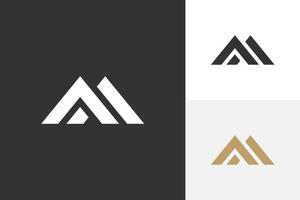 lettera m o logo di montagna vettore