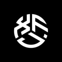 xfj lettera logo design su sfondo nero. xfj creative iniziali lettera logo concept. disegno della lettera xfj. vettore