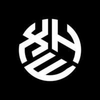 xhe lettera logo design su sfondo nero. xhe creative iniziali lettera logo concept. xhe disegno della lettera. vettore