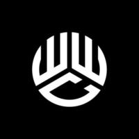 wwc lettera logo design su sfondo nero. wwc creative iniziali lettera logo concept. disegno della lettera wwc.