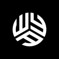 wya lettera logo design su sfondo nero. wya creative iniziali lettera logo concept. disegno della lettera wya. vettore