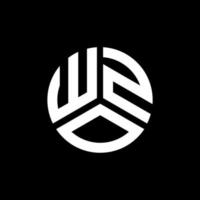 wzo lettera logo design su sfondo nero. wzo creative iniziali lettera logo concept. disegno della lettera wzo. vettore