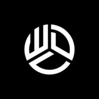 wdu lettera logo design su sfondo nero. wdu creative iniziali lettera logo concept. disegno della lettera wdu. vettore